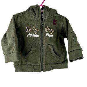 Babygap army‎ green patches zip up size 6-12mon